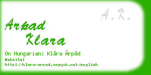 arpad klara business card